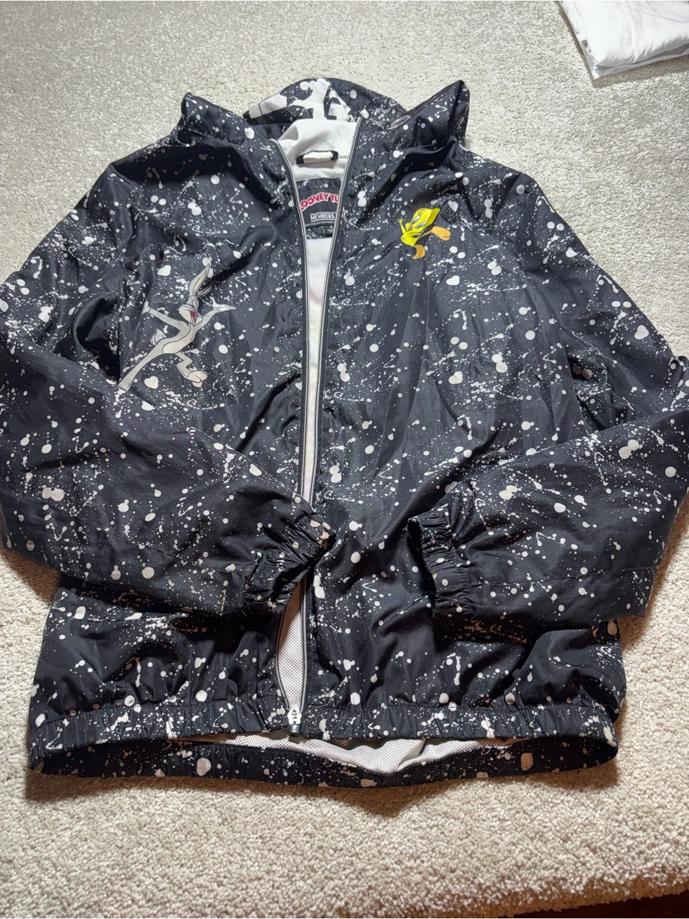 Members only looney tunes adult unisex sz small full zip jacket